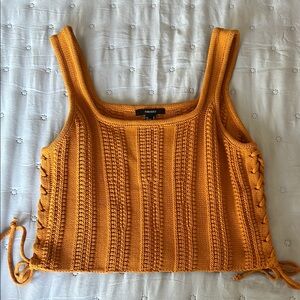 Orange Knitted Tank Top
